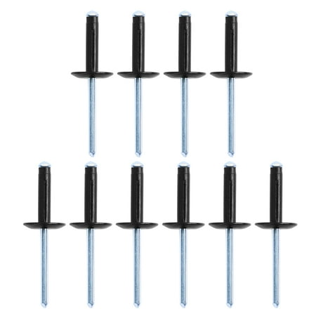 

10pcs Black Blind Rivet Grip 4.8mm x 21mm Cap 16mm Diameter Round Head for Auto Car