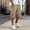 Khaki, variant on Swuxness Men Cargo Capris Pants Solid Color Large Pockets Drawstring Loose Stylish Garment