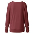 thumbnail image 4 of Lroplie Womens Tops V-Neck Long Sleeve Shirts for Women Fashion Bow Collar Solid Buttons Sleeve Knitted Sweater Warm Top Blouse Red 2023 M, 4 of 7