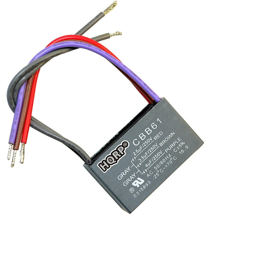 HQRP Harbor Breeze Ceiling Fan Capacitor 2.5uf+3.5uf+4uf 5Wire plus