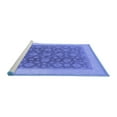 thumbnail image 2 of Ahgly Company Machine Washable Indoor Square Oriental Blue Traditional Area Rugs, 4' Square, 2 of 4