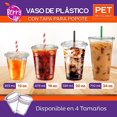 thumbnail image 5 of 100 Vasos de Plastico de 20 oz (591 ml) con Tapa Plana, Perfecta para Popotes,Transparentes,  Café, Chocolate, Bebidas Frias, Batidos, Malteadas, 5 of 5