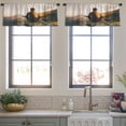 thumbnail image 3 of LALILO Kitchen Curtain Valance Man Yoga Sunset Mountains Rod Pocket Window Curtain 52"x 18" Set of 2, 3 of 5