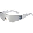 thumbnail image 5 of Gafas futuristas Gafas de sol futuristas plateadas Gafas de sol futuristas de cíclope alienígena Gafas de sol adecuadas para Halloween, accesorios para disfraces de cosplay Gafas, 5 of 5