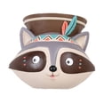 thumbnail image 1 of S SERENABLE Ethnic Cartoon Animal Head Wall Mounted Planter Hanging Flower Pot Resin Raccoon, 1 of 9