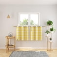 thumbnail image 3 of 3 Pc Cotton Classic Country Farmhouse Kitchen Window Curtain Grommet Top -Yellow & White Buffalo Check Tier & Valance Set, 54" x 18" / 27" x 24", 3 of 6