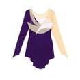 thumbnail image 6 of Kaerm Women's Figure Ice Skating Dress Long Sleeves Gymnastics Leotard Contemporary Lyrical Dress Purple S, 6 of 7