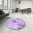 thumbnail image 4 of Ahgly Company Machine Washable Indoor Square Transitional Blossom Pink Area Rugs, 8' Square, 4 of 7