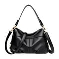 thumbnail image 1 of Bolso de hombro de Cuero para mujer jinwen moderno gran capacidad portátil informal versátil Negro, 1 of 8