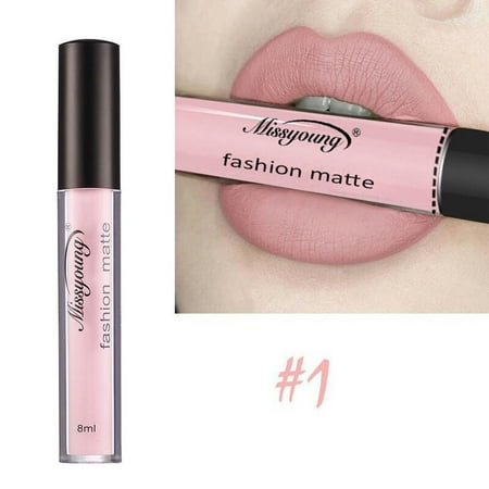 Color Gloss Lipstick - Makeup Long Lasting Matte Lipstick 12 Colors Waterproof Liquid Pencil Lip Gloss HFON