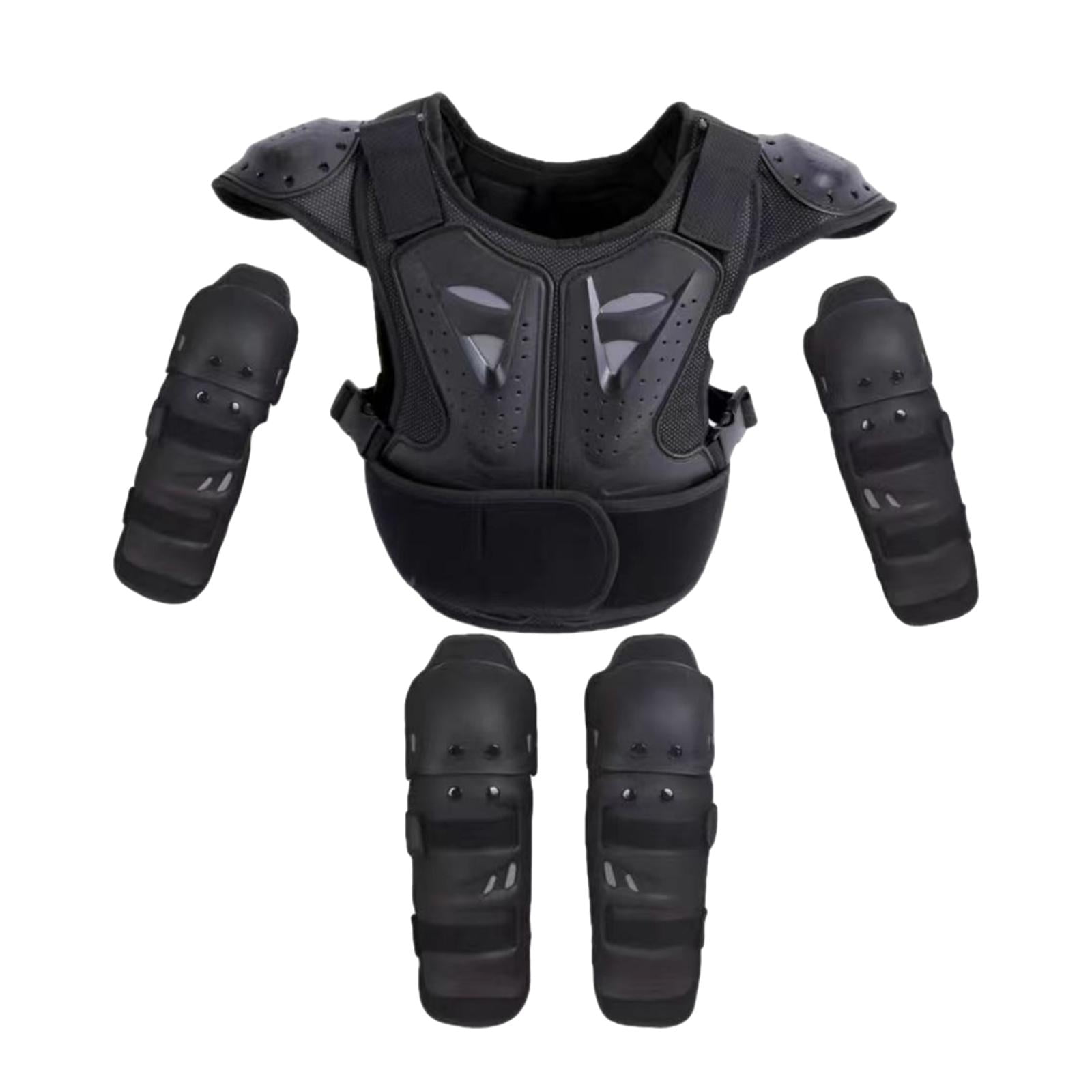 Kids Dirt Bike Gear 2-Set Package - Red & Green Youth Motocross Protection With Chest Protector, Elbow & Knee Pads
