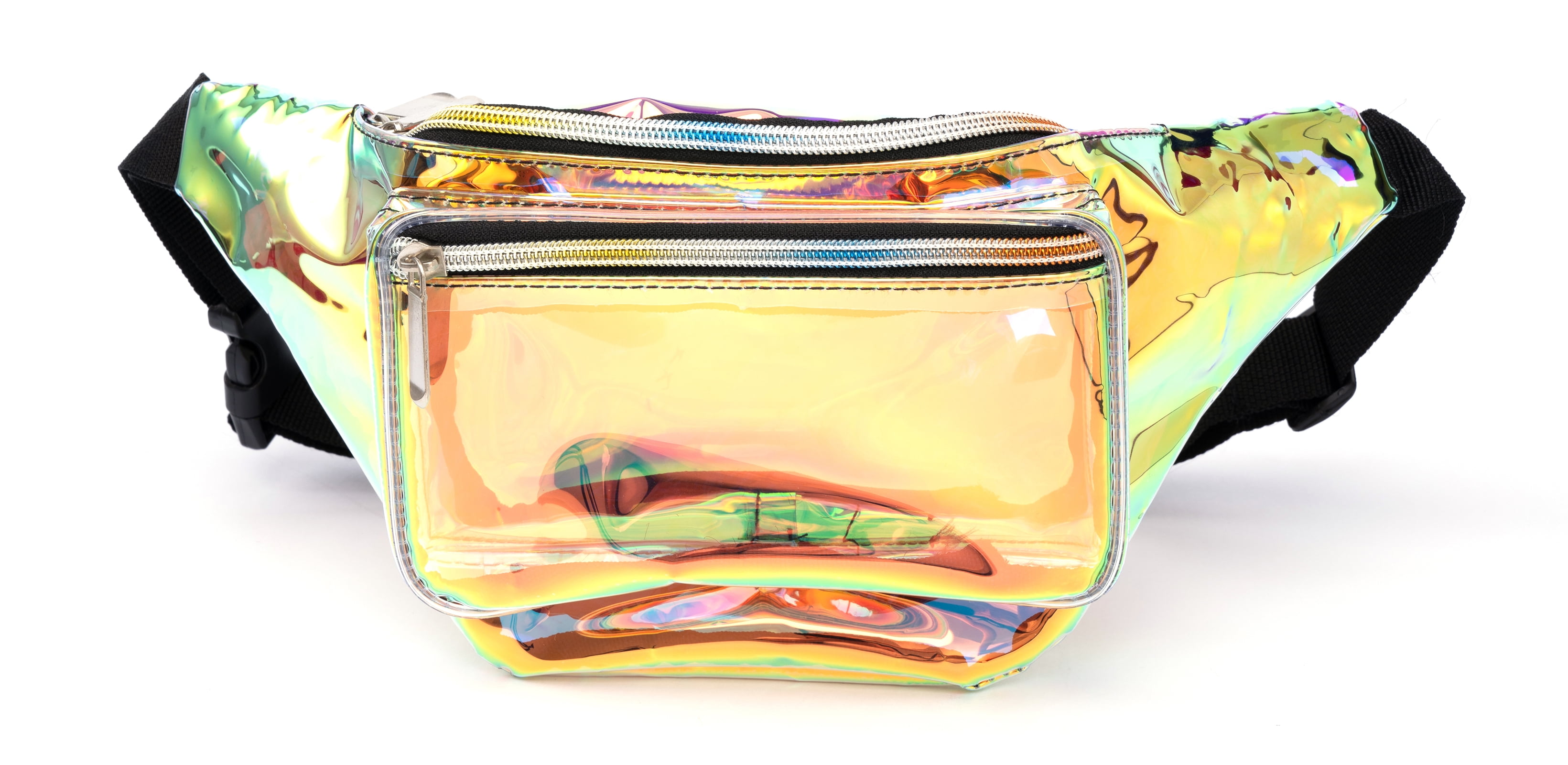 C.T.Soarsky Women's Belt Bags Clear Fanny Pack Rave Festival Holographic  Waist Packs-Transparent Star 