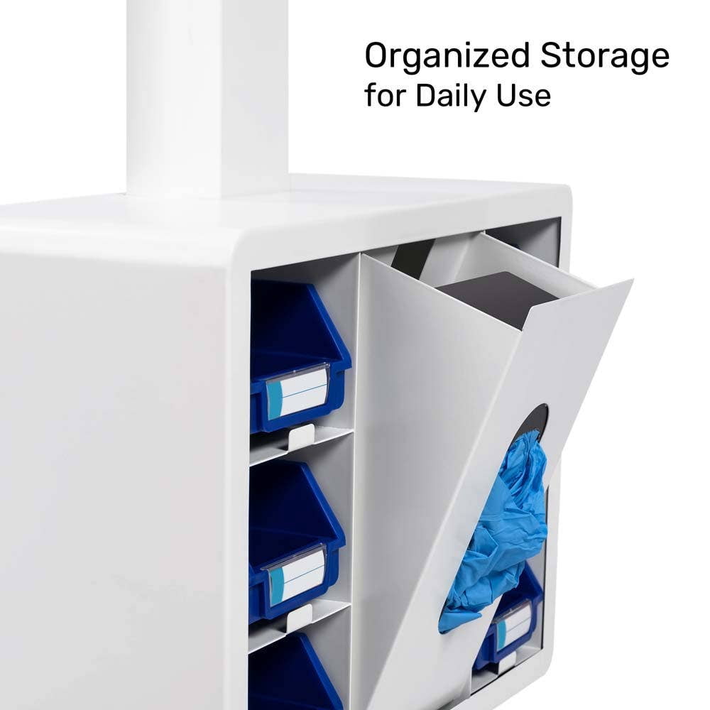 Luxor Vitalize Adjustable Height Laptop Cart with Storage