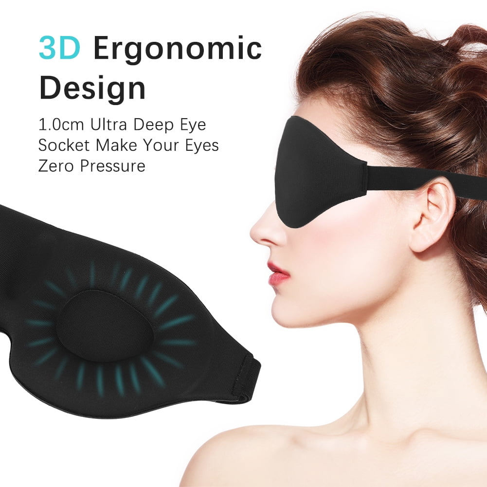 KABOER Black eye mask custom travel sleeping eye mask 3d stereo shading  sleep - Walmart.com