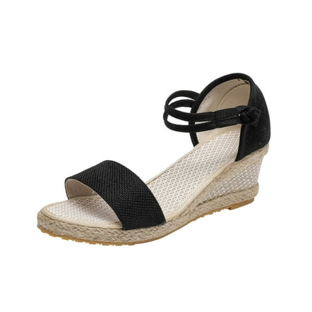 

Womens Braided Wedge Espadrille Sandals Lace Up Slingback Open Toe Beach Summer Sandal Comfortable Wedges Shoe Mules