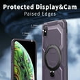 thumbnail image 2 of ELEHOLD Case for iPhone XS/X, Military-Grade Drop Protection Magnetic Phone Case with 360° Rotating Ring Stand,Purple, 2 of 6