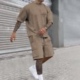 thumbnail image 3 of California Graphic Short Sets for Men Relaxed Fit Crewneck T Shirt and Cargo Shorts 2 Piece Matching Set Mens Summer Outfits, 3 of 6