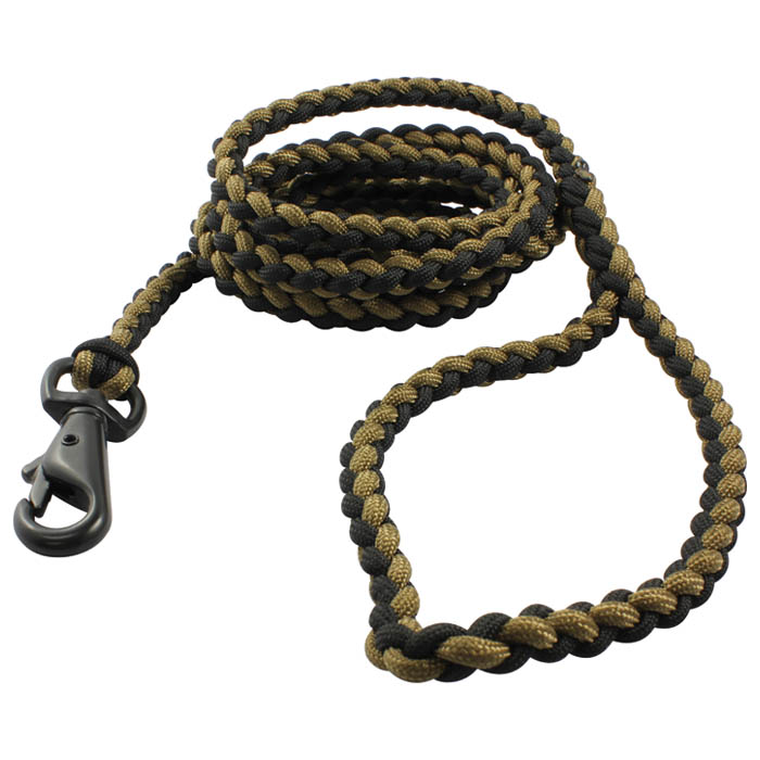 Ultimate Bison Survival Dog Lead - 6ft Organic/Black Leash for Leashes & Collars