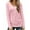 Deep Pink, variant on Zeagoo Long Sleeve Shirt for Woman V-Neck T Shirt Solid Casual Basic Tops Fall Tees Summer Clothing