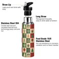 thumbnail image 3 of Yayeee 33oz Insulated Water Bottle Double Wall Stainless Steel with Flip Straw Lid, Christmas Plaid Pattern, 3 of 7