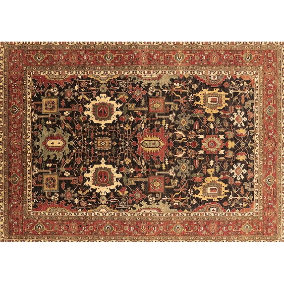 Ahgly Company Indoor Rectangle Oriental Brown Industrial Area Rugs, 4' x 6'
