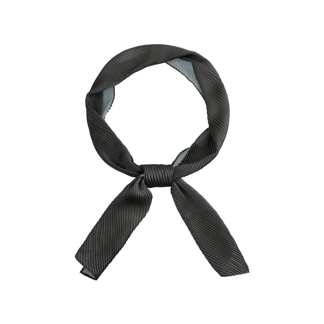 INSPIRAR CHIC Mujeres Bufandas Largas Plisadas, Cinta de Color Sólido con Gradiente Contraste, Bufandas para el Cuello y el Cabello Negro Gris 49.2"x4.3"(LxA)