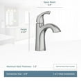 thumbnail image 4 of Moen Lindor Brushed Nickel Single Handle Bathroom Faucet 4 in., 4 of 6
