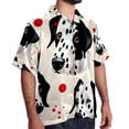 thumbnail image 2 of Spotted Dog Men's Short Sleeve Spread Collar Tops, Casual Button Down Shirts, Printed Summer Beach Shirts, Unisex, 2 of 6