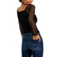 thumbnail image 2 of Self Esteem Juniors Ruched Mesh Tops, Black, Medium, 2 of 3