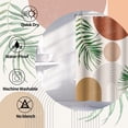 thumbnail image 4 of Boho Mid Century Shower Curtain Abstract Bohemian Geometric Shower Curtains for Bathroom Decor 72W x 72 L Inches Leaf Neutral Modern Waterproof Fabric Shower Curtains, 4 of 6