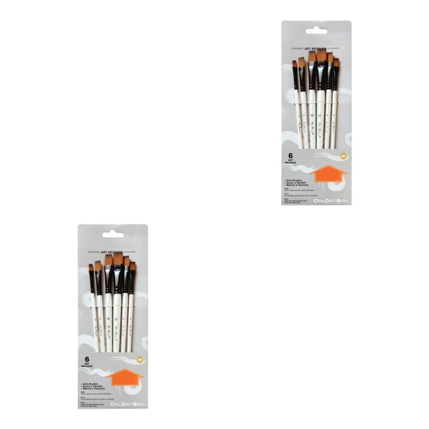 Sidaley 6 unids/set de pinceles para acuarela, Kit de diferentes formas, pelo de nailon, mango de madera, pincel para pintar, suministros de No.01 2piezas