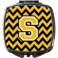 thumbnail image 1 of shiyou-Letter S Chevron Black and Gold Compact Travel Mirrors, Multicolor, 1 of 4