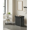 thumbnail image 2 of SONGMICS Laundry Hamper, 23.8 Gal. (90L) Laundry Basket, Collapsible Clothes Hamper, Removable and Washable Liner, Metal Wire Frame, for Bedroom Bathroom, Silver and Classic Black, 2 of 6