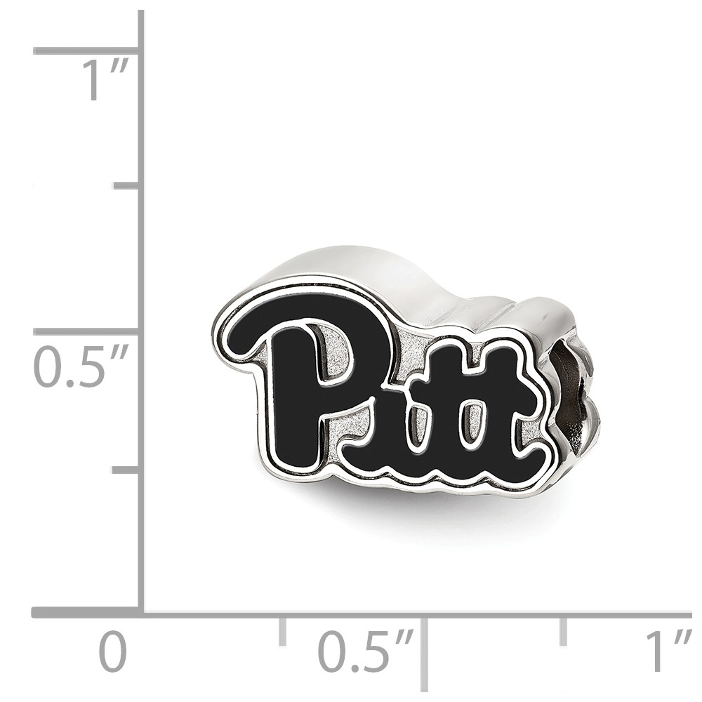 Fancy Bead White Sterling Silver Pennsylvania NCAA University Of Pittsburgh 9.8 mm 15.9 - image 2 of 2