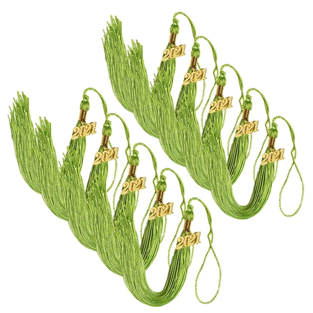 Fiudx Borla de Graduación 2021, Diseño de Poliéster Negro, Colgante Dorado, Elegante Accesorio para Ceremonia de Graduación, Ideal para Sesiones de Fotos, Familiares y Amigos, 40 Cm de Largo, Juego d