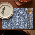 thumbnail image 5 of Blue Pioneer Flower and Paisley Pattern Summer Placemats Table Placemats Set Of 4-Linen Kitchen Washable Placemats Table Mats 11.8"x17.7" Non-Slip Heat Resistant, 5 of 6