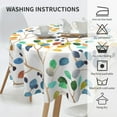 thumbnail image 4 of Spring Summer Tablecloth Round 60×60 Inch, Watercolor Colorful Leaves Floral Tablecloth Polyester Boho Farmhouse Washable Table Cover for Party Picnic Dinner Decor, 4 of 6
