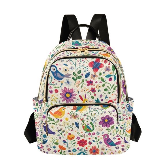 FORMRS Mini Backpack Purse for Women Quilted Travel Daypack Casual Shoulder Bag, Purple Cartoon Animals