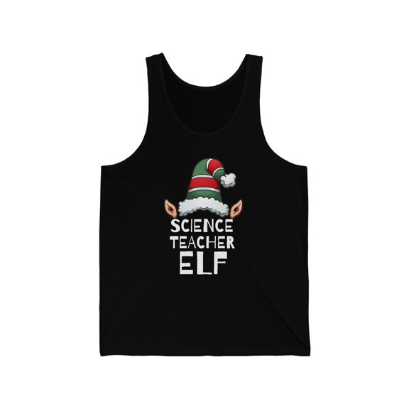 Science teacher Elf Unisex Tank top, XS-2XL Christmas Holidays Xmas Elves