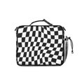 thumbnail image 3 of Black and White Wavy Checkered Insulated Lunch Bag with Shoulder Strap and Bottle Holder,Bento School Lunch Bag Box,11x9.5x3.5 Inches, 3 of 5