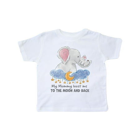 

Inktastic My Mommy Loves me to the Moon and Back Elephant Family Gift Toddler Boy or Toddler Girl T-Shirt
