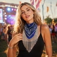 thumbnail image 5 of rhinestone bandana Fringe bandanas for women rhinestone bandana Western Bling Sparkly Bandanas 1 pack,One Size, 5 of 5