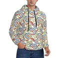 thumbnail image 2 of Naloa Paisley Floral 5 Men's Casual Hooded Collar Drawstring Hoodies Pullover Sweatshirts Casual Long Sleeve Shirts-XX-Large, 2 of 7