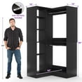 thumbnail image 7 of 36'' Corner Closet System - iSunirm Freestanding Corner Closet Organizer System with 2 Hanging Rods & 8 Storage Shelves, Built-in Garment Rack, for Bedroom/Closet, 36"W x 16"D x 80"H, Black, 7 of 7