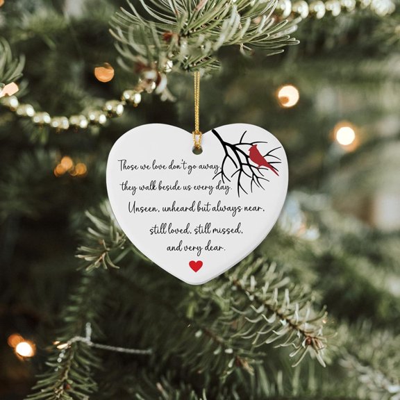 Those We Love Don’t Go Away Ceramic Ornament – Red Cardinal Memorial Sympathy Gift, Bereavement Keepsake, Grief Condolence Gift 2025