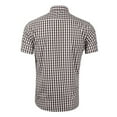 thumbnail image 3 of Hpapadks Mens Shirts Beach Classic Short Sleeve Plaid Lapel Button Down Tops Mens Dress Shirt Coffee L, 3 of 4