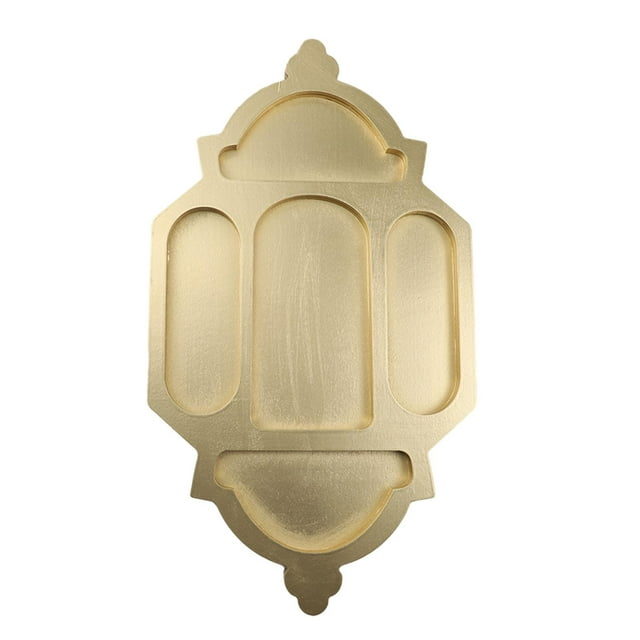Bandeja de madera para servir bocadillos, dulces, decorativa, rústica, para servir frutas, postres, bodas, cocinas, festivales y fiestas. Oro