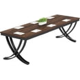 thumbnail image 1 of Tribesigns 6.5FT Conference Table for 6-8 People, 78 inch Long Rectangular Seminar Table with Strong Metal Frame, Business Furniture Boardroom Desk for Office Meeting Conference Room，Black Brown, 1 of 5