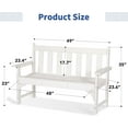 thumbnail image 3 of Nalone Outdoor Bench, HDPE All Weather Patio Bench Load up to 800 Lbs, 2-Person Garden Bench Rot-Proof Fade Proof for Patio, Porch, and Park(White), 3 of 7