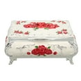 thumbnail image 1 of Vintage Jewelry Box, Gift Box Trinket Box Rectangular  For Ladies Girls Silver White Red Rose, 1 of 8